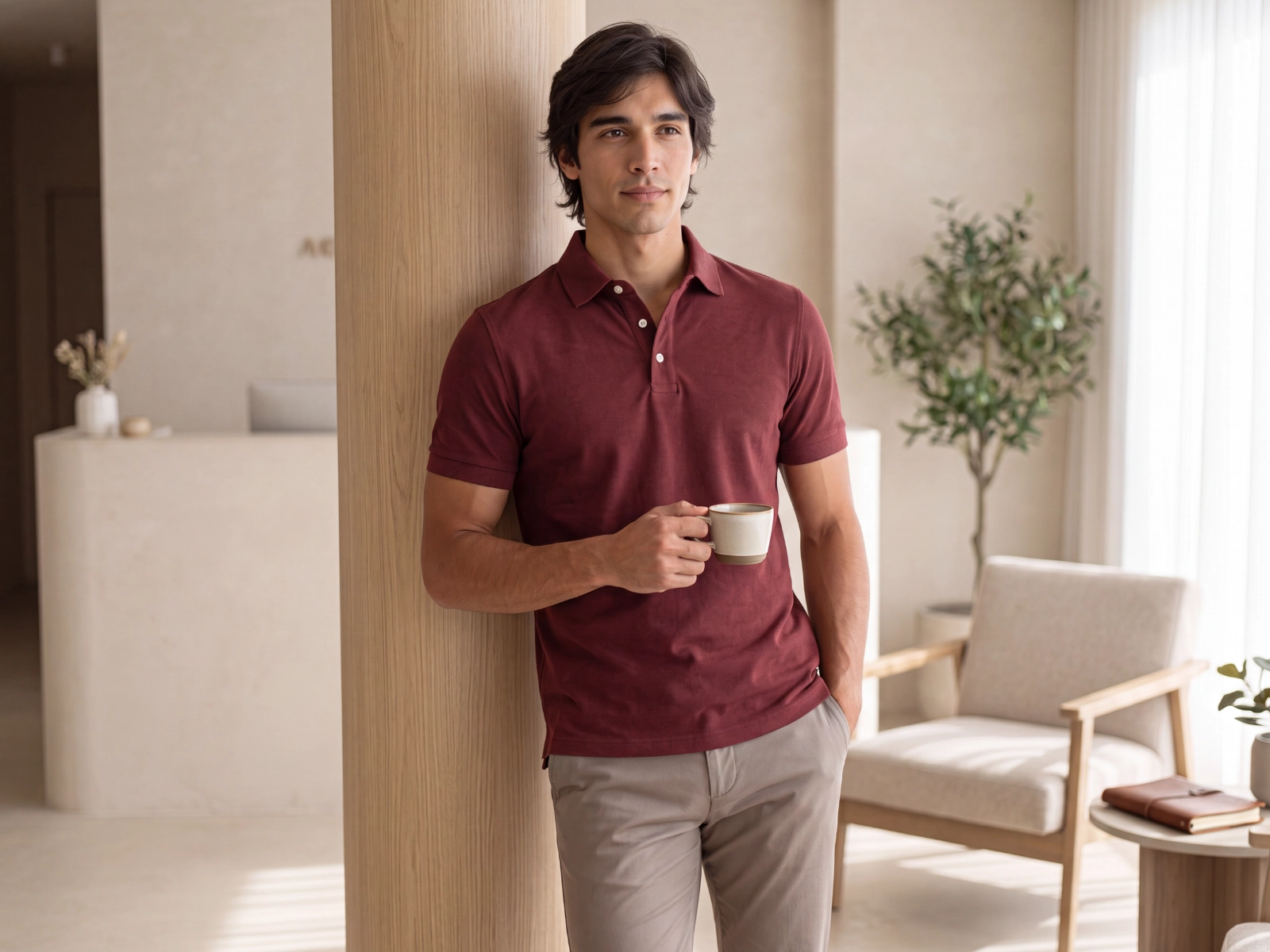 Camisa Polo Slim Fit Cereja Especial